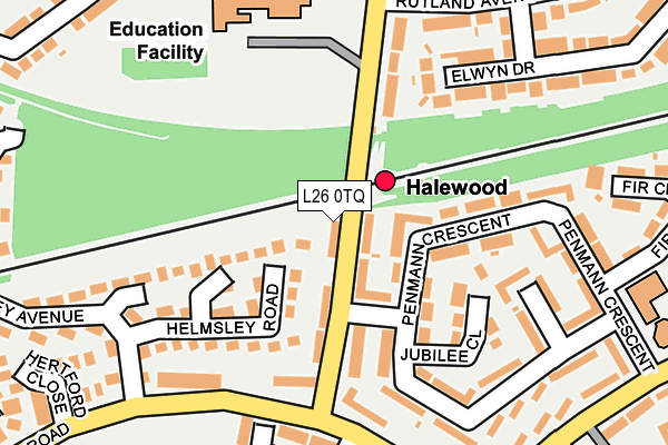 L26 0TQ map - OS OpenMap – Local (Ordnance Survey) L26 0TQ map - OS OpenMap – Local (Ordnance Survey)
