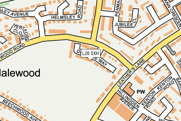 L26 0XH map - OS OpenMap – Local (Ordnance Survey)