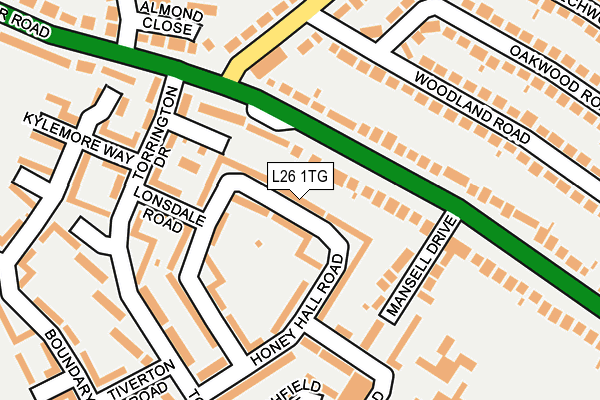 L26 1TG map - OS OpenMap – Local (Ordnance Survey) L26 1TG map - OS OpenMap – Local (Ordnance Survey)