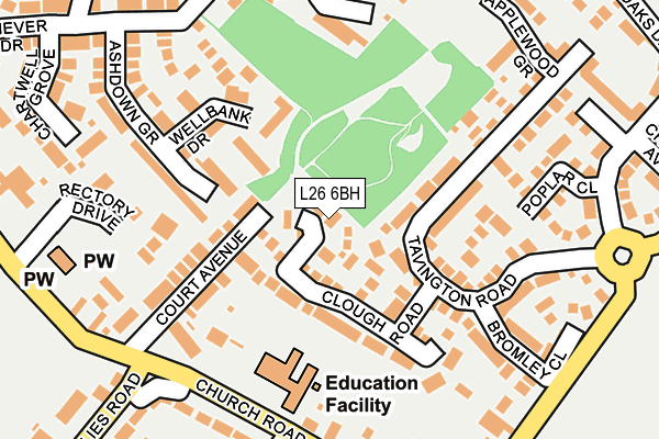 L26 6BH map - OS OpenMap – Local (Ordnance Survey) L26 6BH map - OS OpenMap – Local (Ordnance Survey)