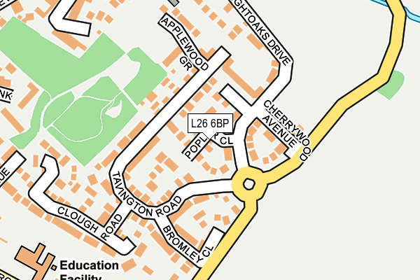 L26 6BP map - OS OpenMap – Local (Ordnance Survey) L26 6BP map - OS OpenMap – Local (Ordnance Survey)