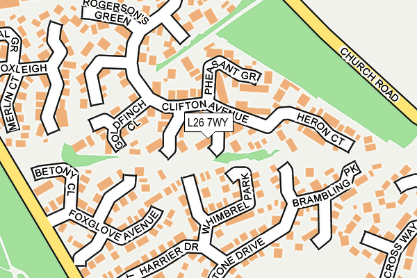 L26 7WY map - OS OpenMap – Local (Ordnance Survey) L26 7WY map - OS OpenMap – Local (Ordnance Survey)