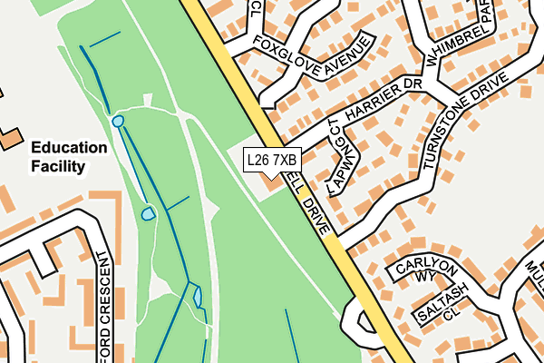 L26 7XB map - OS OpenMap – Local (Ordnance Survey) L26 7XB map - OS OpenMap – Local (Ordnance Survey)