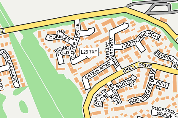 L26 7XF map - OS OpenMap – Local (Ordnance Survey) L26 7XF map - OS OpenMap – Local (Ordnance Survey)