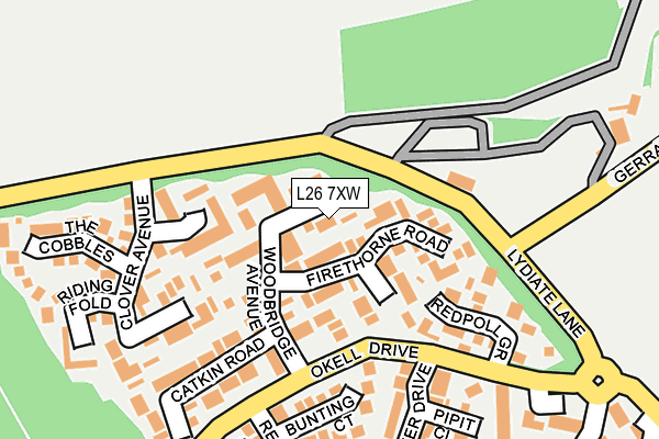 L26 7XW map - OS OpenMap – Local (Ordnance Survey) L26 7XW map - OS OpenMap – Local (Ordnance Survey)