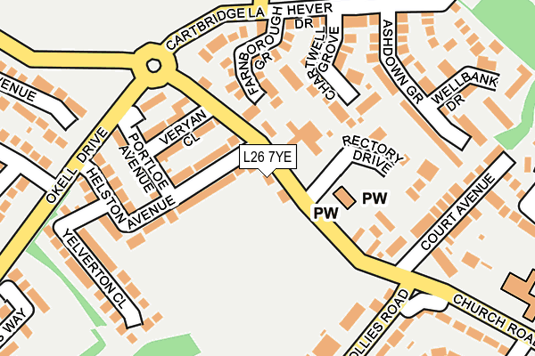 L26 7YE map - OS OpenMap – Local (Ordnance Survey) L26 7YE map - OS OpenMap – Local (Ordnance Survey)