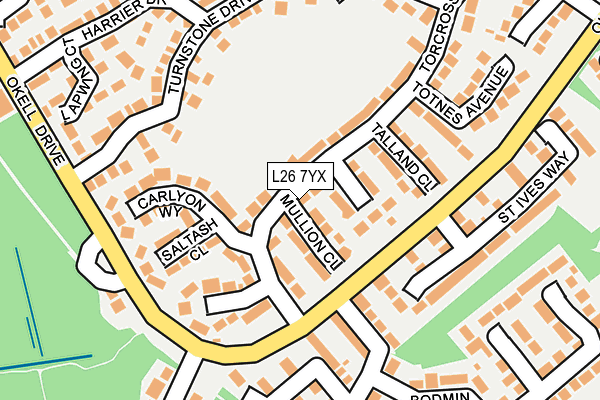 L26 7YX map - OS OpenMap – Local (Ordnance Survey) L26 7YX map - OS OpenMap – Local (Ordnance Survey)