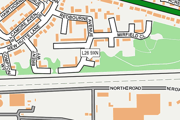 L26 9XN map - OS OpenMap – Local (Ordnance Survey) L26 9XN map - OS OpenMap – Local (Ordnance Survey)