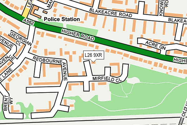 L26 9XR map - OS OpenMap – Local (Ordnance Survey) L26 9XR map - OS OpenMap – Local (Ordnance Survey)