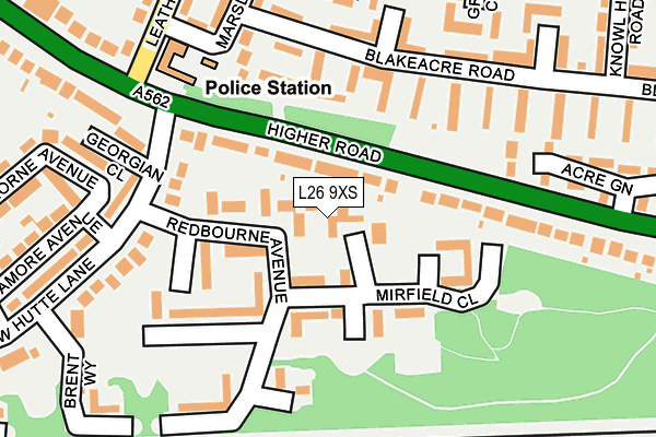 L26 9XS map - OS OpenMap – Local (Ordnance Survey)