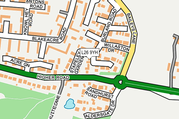 L26 9YH map - OS OpenMap – Local (Ordnance Survey) L26 9YH map - OS OpenMap – Local (Ordnance Survey)