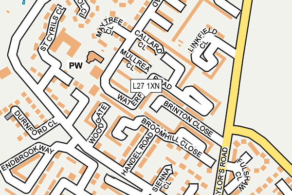 L27 1XN map - OS OpenMap – Local (Ordnance Survey) L27 1XN map - OS OpenMap – Local (Ordnance Survey)