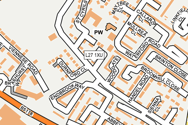 L27 1XU map - OS OpenMap – Local (Ordnance Survey) L27 1XU map - OS OpenMap – Local (Ordnance Survey)