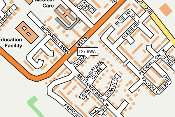L27 6WA map - OS OpenMap – Local (Ordnance Survey) L27 6WA map - OS OpenMap – Local (Ordnance Survey)