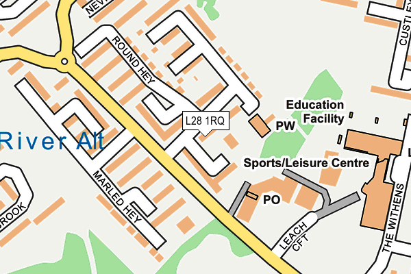 L28 1RQ map - OS OpenMap – Local (Ordnance Survey) L28 1RQ map - OS OpenMap – Local (Ordnance Survey)