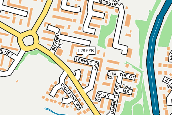 L28 6YB map - OS OpenMap – Local (Ordnance Survey) L28 6YB map - OS OpenMap – Local (Ordnance Survey)