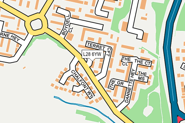 L28 6YW map - OS OpenMap – Local (Ordnance Survey) L28 6YW map - OS OpenMap – Local (Ordnance Survey)