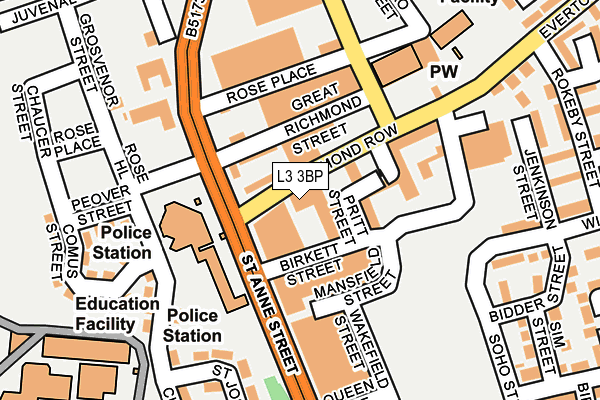 L3 3BP map - OS OpenMap – Local (Ordnance Survey)