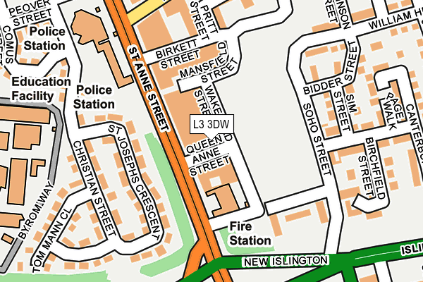 L3 3DW map - OS OpenMap – Local (Ordnance Survey) L3 3DW map - OS OpenMap – Local (Ordnance Survey)