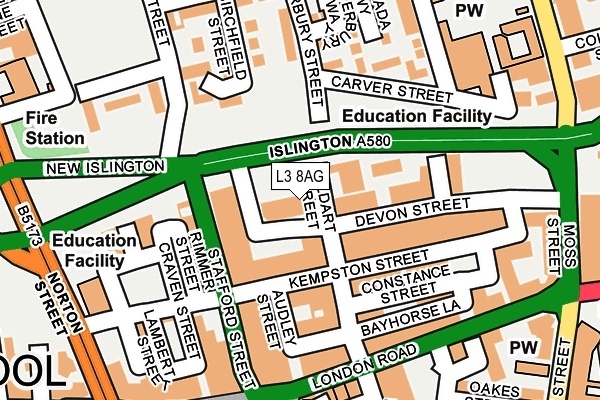 L3 8AG map - OS OpenMap – Local (Ordnance Survey) L3 8AG map - OS OpenMap – Local (Ordnance Survey)