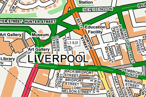 L3 8JX map - OS OpenMap – Local (Ordnance Survey) L3 8JX map - OS OpenMap – Local (Ordnance Survey)