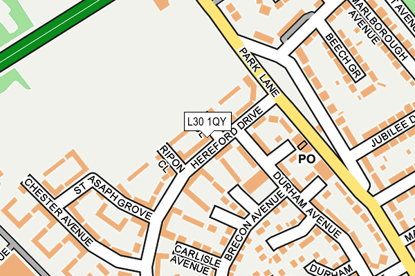 L30 1QY map - OS OpenMap – Local (Ordnance Survey)