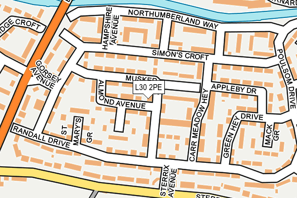 L30 2PE map - OS OpenMap – Local (Ordnance Survey) L30 2PE map - OS OpenMap – Local (Ordnance Survey)