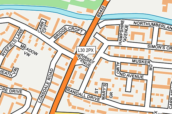 L30 2PX map - OS OpenMap – Local (Ordnance Survey) L30 2PX map - OS OpenMap – Local (Ordnance Survey)