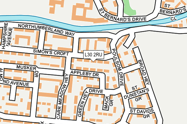 L30 2RU map - OS OpenMap – Local (Ordnance Survey) L30 2RU map - OS OpenMap – Local (Ordnance Survey)