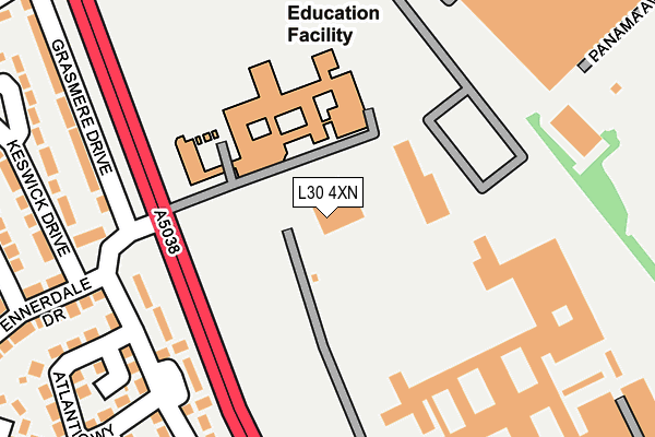 L30 4XN map - OS OpenMap – Local (Ordnance Survey) L30 4XN map - OS OpenMap – Local (Ordnance Survey)