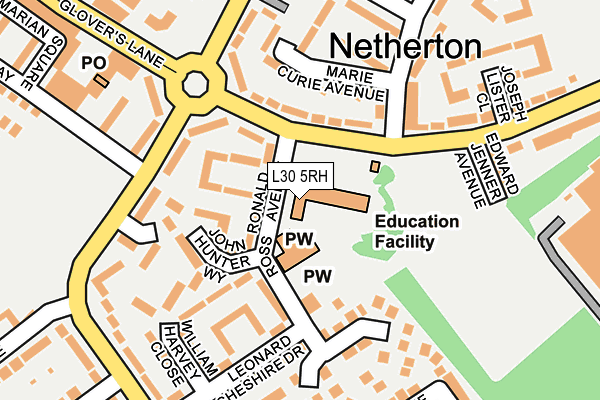 L30 5RH map - OS OpenMap – Local (Ordnance Survey) L30 5RH map - OS OpenMap – Local (Ordnance Survey)