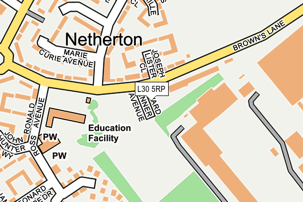 L30 5RP map - OS OpenMap – Local (Ordnance Survey) L30 5RP map - OS OpenMap – Local (Ordnance Survey)