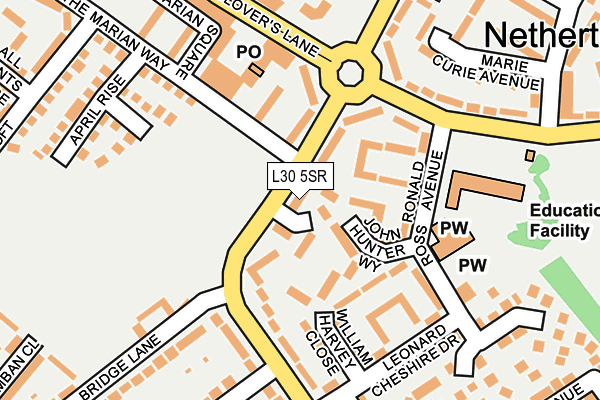 L30 5SR map - OS OpenMap – Local (Ordnance Survey) L30 5SR map - OS OpenMap – Local (Ordnance Survey)