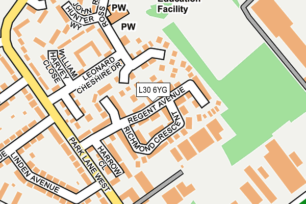 L30 6YG map - OS OpenMap – Local (Ordnance Survey) L30 6YG map - OS OpenMap – Local (Ordnance Survey)