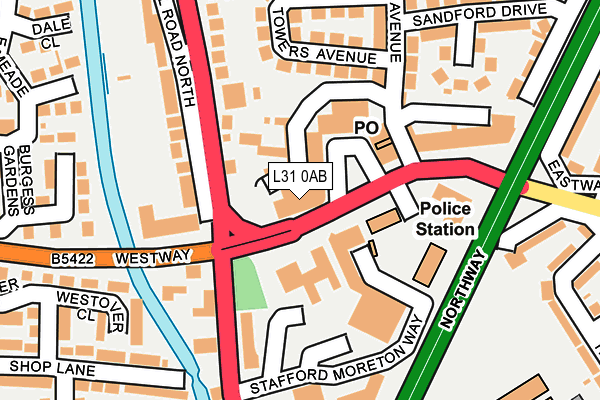 L31 0AB map - OS OpenMap – Local (Ordnance Survey) L31 0AB map - OS OpenMap – Local (Ordnance Survey)