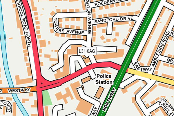 L31 0AG map - OS OpenMap – Local (Ordnance Survey) L31 0AG map - OS OpenMap – Local (Ordnance Survey)