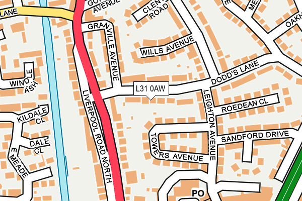 L31 0AW map - OS OpenMap – Local (Ordnance Survey) L31 0AW map - OS OpenMap – Local (Ordnance Survey)