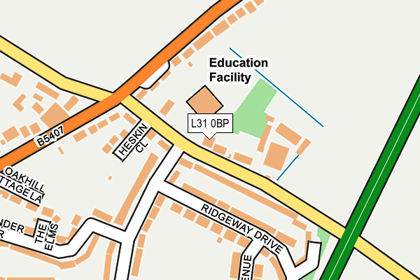 L31 0BP map - OS OpenMap – Local (Ordnance Survey) L31 0BP map - OS OpenMap – Local (Ordnance Survey)
