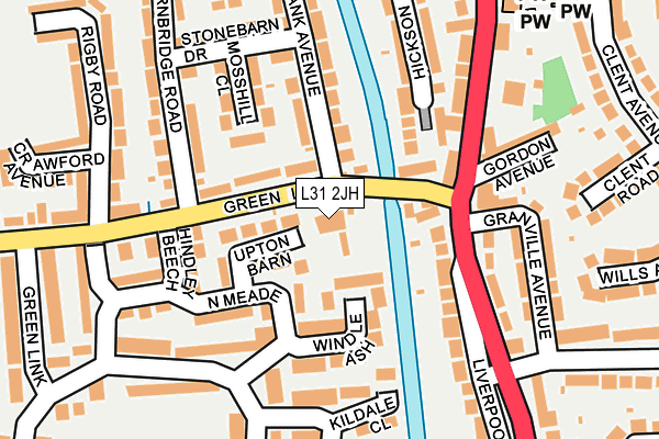 L31 2JH map - OS OpenMap – Local (Ordnance Survey) L31 2JH map - OS OpenMap – Local (Ordnance Survey)