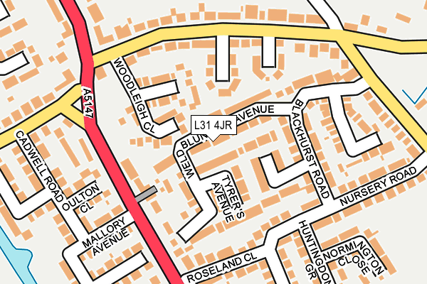 L31 4JR map - OS OpenMap – Local (Ordnance Survey) L31 4JR map - OS OpenMap – Local (Ordnance Survey)