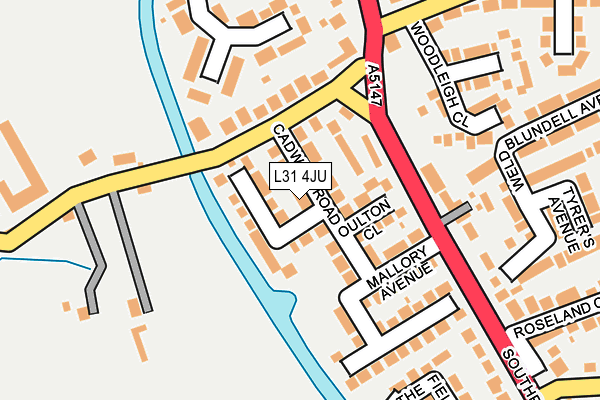 L31 4JU map - OS OpenMap – Local (Ordnance Survey) L31 4JU map - OS OpenMap – Local (Ordnance Survey)