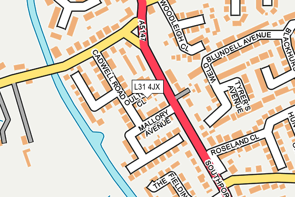L31 4JX map - OS OpenMap – Local (Ordnance Survey) L31 4JX map - OS OpenMap – Local (Ordnance Survey)