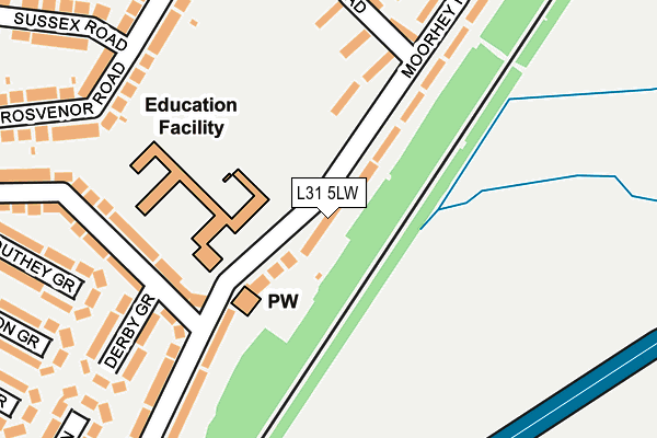 L31 5LW map - OS OpenMap – Local (Ordnance Survey) L31 5LW map - OS OpenMap – Local (Ordnance Survey)