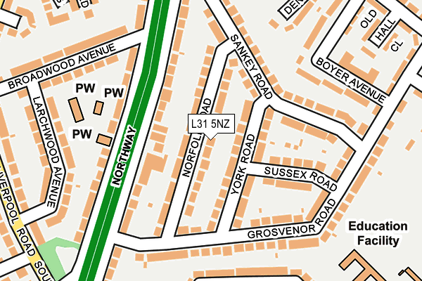 L31 5NZ map - OS OpenMap – Local (Ordnance Survey) L31 5NZ map - OS OpenMap – Local (Ordnance Survey)
