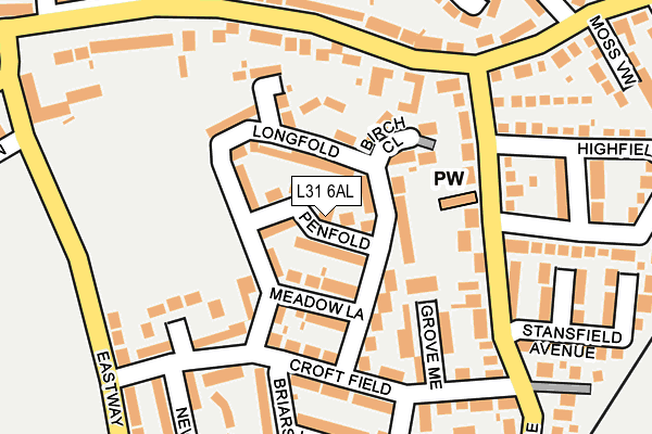 L31 6AL map - OS OpenMap – Local (Ordnance Survey) L31 6AL map - OS OpenMap – Local (Ordnance Survey)