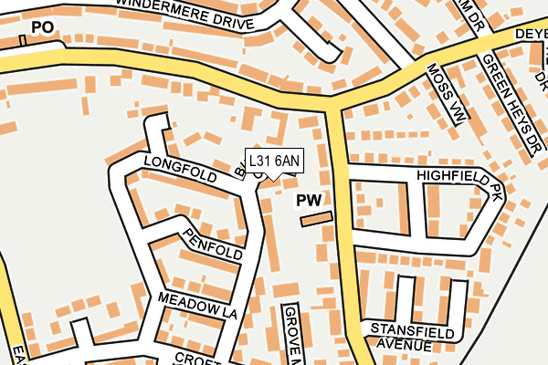 L31 6AN map - OS OpenMap – Local (Ordnance Survey) L31 6AN map - OS OpenMap – Local (Ordnance Survey)