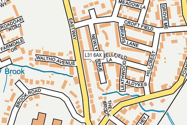 L31 6AX map - OS OpenMap – Local (Ordnance Survey) L31 6AX map - OS OpenMap – Local (Ordnance Survey)