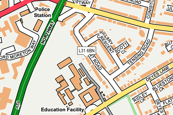 L31 6BN map - OS OpenMap – Local (Ordnance Survey) L31 6BN map - OS OpenMap – Local (Ordnance Survey)