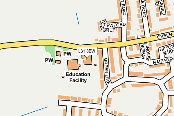L31 8BW map - OS OpenMap – Local (Ordnance Survey) L31 8BW map - OS OpenMap – Local (Ordnance Survey)