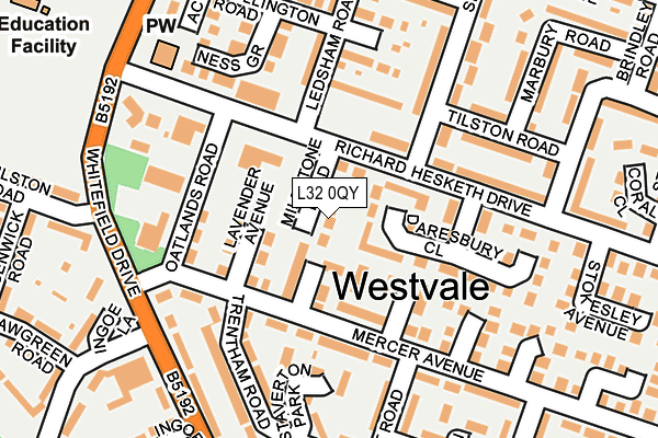 L32 0QY map - OS OpenMap – Local (Ordnance Survey) L32 0QY map - OS OpenMap – Local (Ordnance Survey)